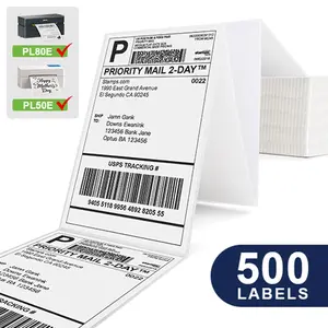 Genuine 4" x 6" Direct Thermal Shipping Label, Thermal Label (Pack of 500), Perforated Fanfold Labels Compatible with POLONO PL80E, PL70E, PL60, PL50E Label Printer, BPA & BPS Free outdoorfun #SummerVibes summerwins,summerwins