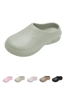 Women's Platform Closed Toe Slippers Non-Slip Waterproof Elevated Sandals for Home Beach Chef Outdoor Wear Footwear