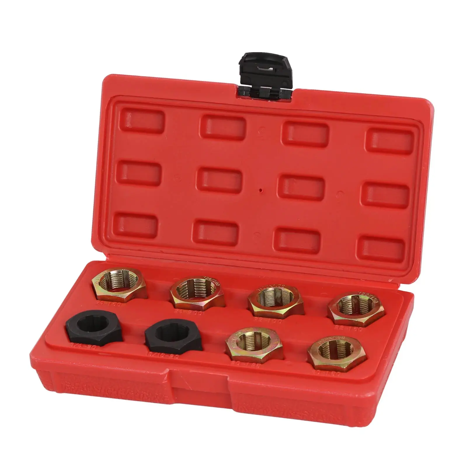 8PCS Axle Spindle Thread Repair Tool Kit, Metric & Fractional Rethreading Die Set for Drive Axles, Spindles, and Thread Restoration | Master Mechanics Tool