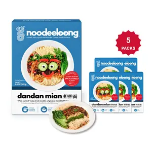 noodeeloong Sichuan Spicy Dan Dan Noodles, 8.5 oz x 5 Packs | Restaurant Quality | Healthy Meal Kit with Sesame Sauce & Chili Oil | Stir-Fry Noodle | Vegetarian Friendly | Quick Cook in 6 Minutes