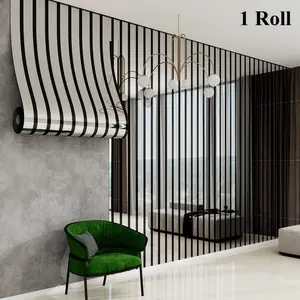 Luxury gold-foil grid striped self-adhesive wallpaper with a glossy metallic finish. Easy peel-and-stick, removable, and waterproof. Ideal for living room accent walls, kitchen surfaces, cabinets, furniture renovation, and bedroom décor