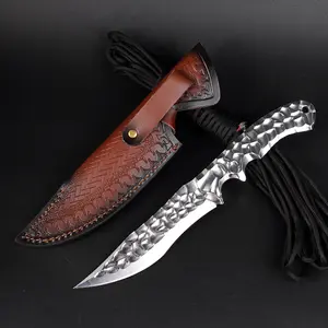 Integrated cold ice straight knife EDC, high hardness, sharp outdoor collection knife, portable sharp and fast camping knife dagger pocket knife