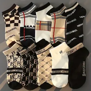 10 Pairs Fashion Print Ankle Lightweight Breathable Low Cut Socks For Women's