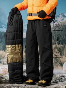 Men's Winter Outdoor Thick Ski Pants, Athletic Bottoms, Waterproof Insulated Windproof Design, Suitable for Men and Women Fall Winter Hiking