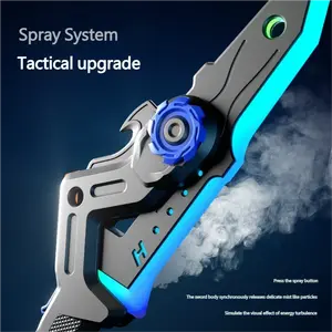 Space Battle Sword Toy with LED Lights Vibration Effects and Spray Function Creative Cosplay Prop for Kids