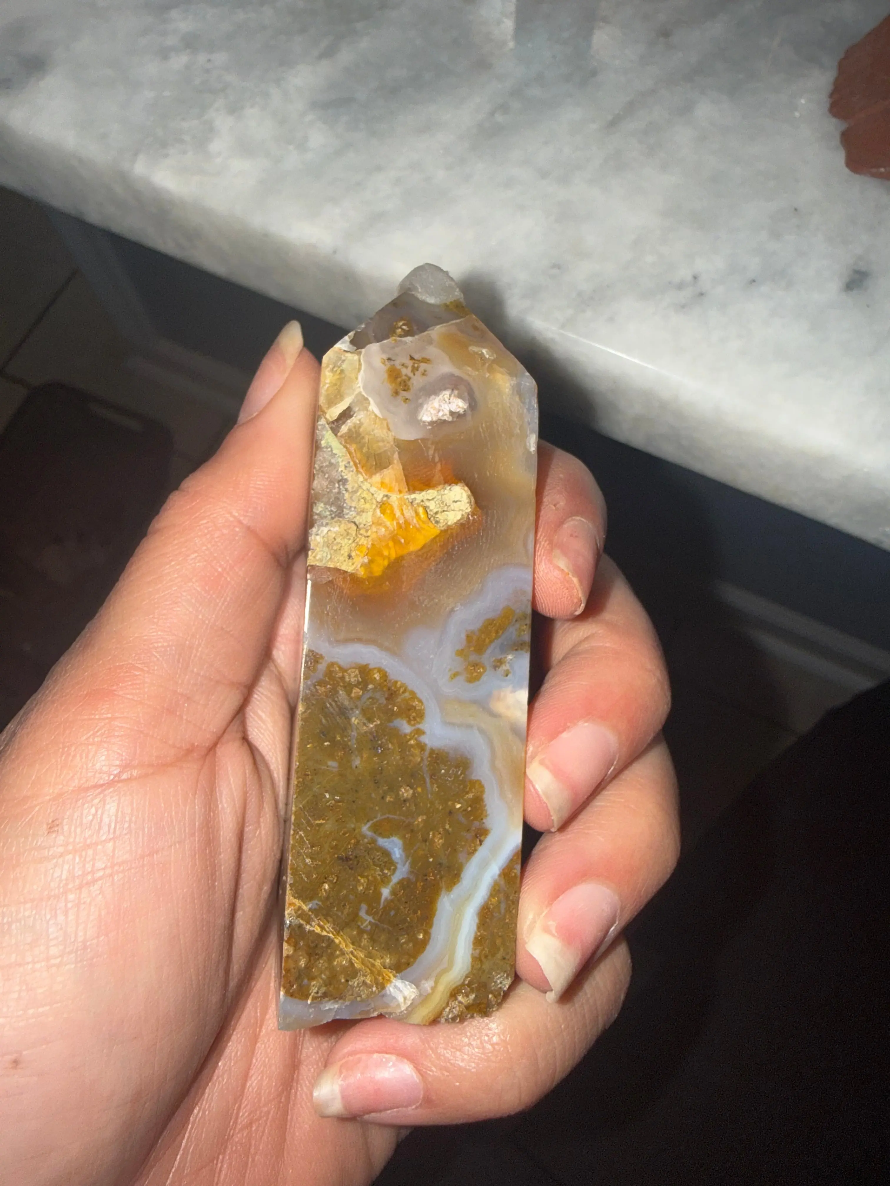 Gorgeous Orange/Agate Druzy Tower 🧡