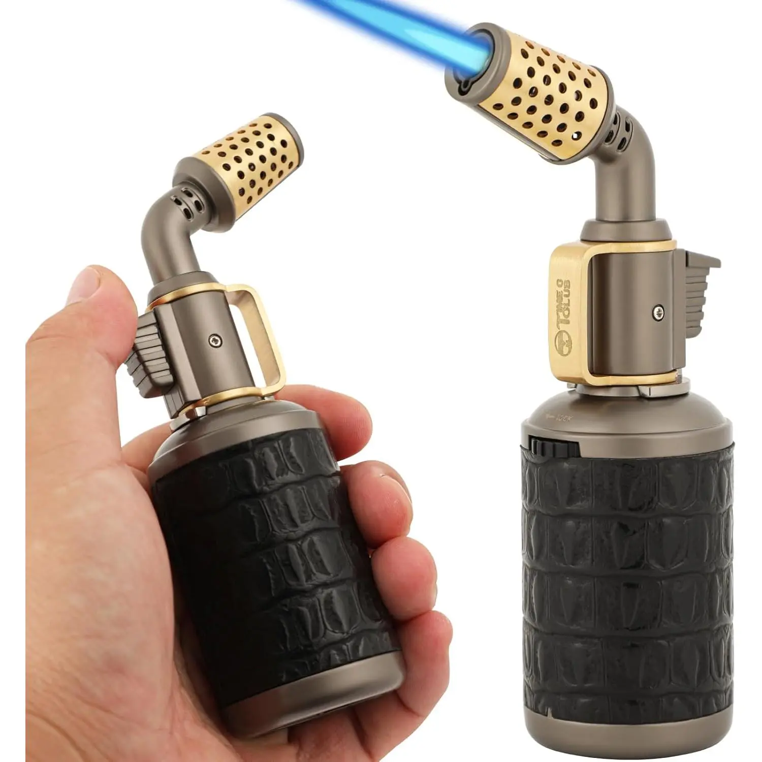 Blow Torch, Professional Kitchen Cooking Butane Torch with Safety Lock Adjustable Refillable Multipurpose Flame Refillable BBQ, Baking, Brulee Creme, Crafts and Soldering(Butane Gas Not Included)