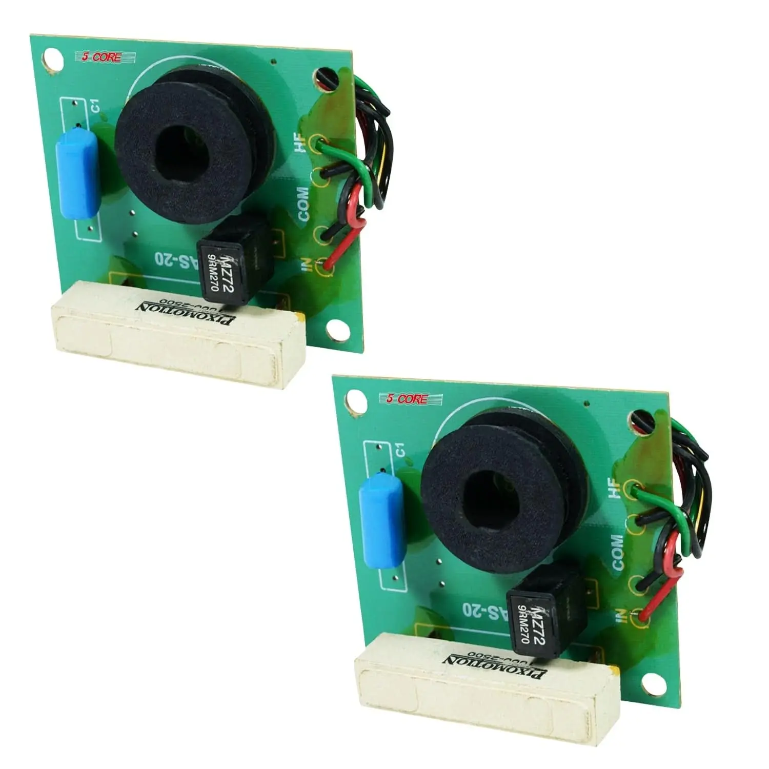 5 Core Compact 1-Way Passive Cross Over Network Frequency Divider, 2Pcs Metallized Polyester Capacitors