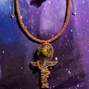Tigers Eye Crystal Ankh