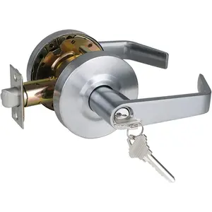 Storeroom Door Handle Heavy Duty Grade 2 Commercial Door Locks, Non-Handed, UL 3 Hour Fire Rated, ADA Compliant, Satin Chrome Finish 26D, 2-3/4''Backset, X-XG-ST-70