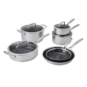 Henckels Paradigm Ceramic 10-pc Stainless Steel Dual Performance Cookware Set