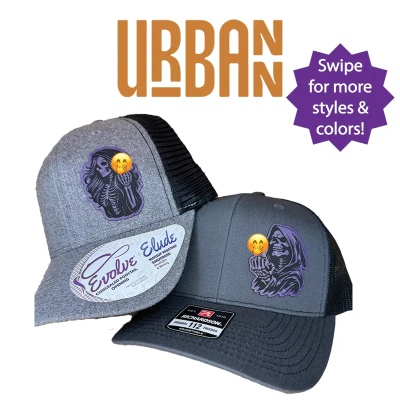 Grim Reaper His and Hers Hats - Richardson 112 & Evolve Ponytail Single or Double Hats for Him and Her
