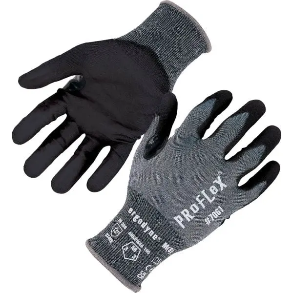 Ergodyne B3181649 ProFlex 7061 Abrasion, Firm-Grip, Antislip Hand Protection Cut Resistant Polyurethane Coated ANSI A6 Blue Large Work Safety Gloves, Abrasion Cut Resistant Gloves, Firm-Grip Cut Resistant Gloves