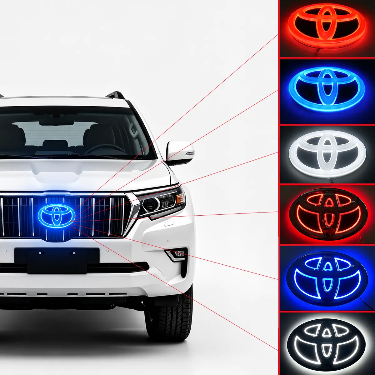Plug and Play Glowing Car Grille Emblem Badge Light Waterproof Auto Exterior Mod for Night Drive Style