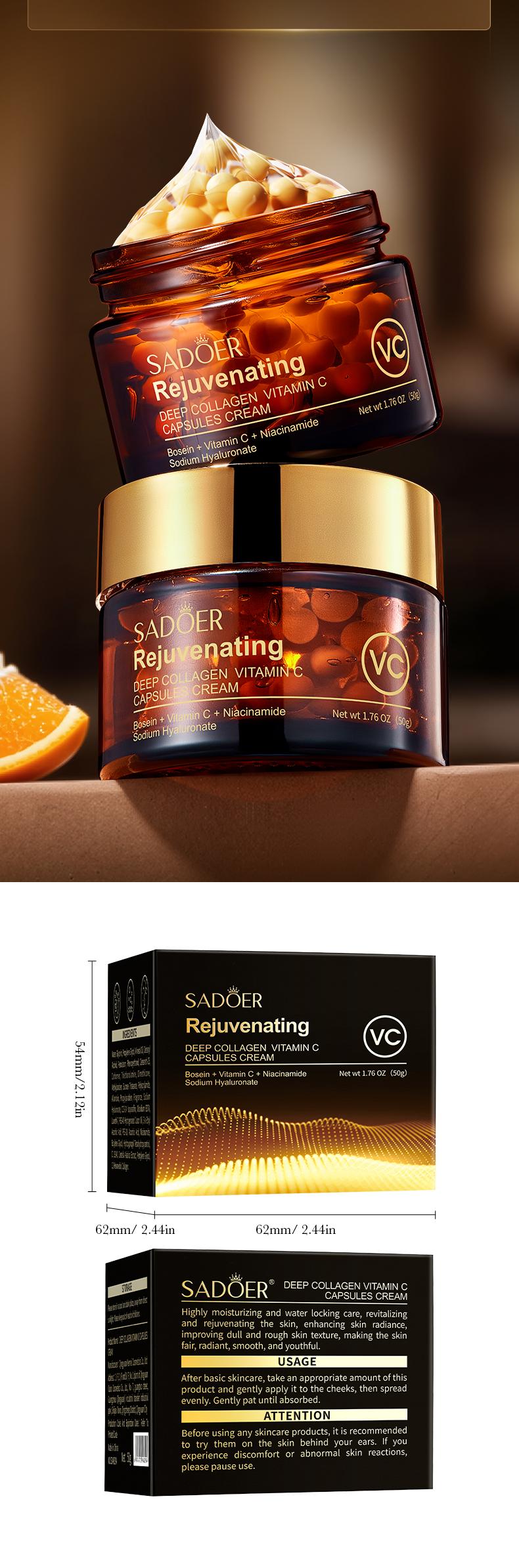 Brightening Cream Collagen & Vitamin C Moisturizer Advanced Radiant & Firming Formula Deep Hydrating K-Beauty Facial Care for Glowing Skin
