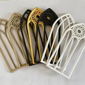 [2D Flat Model Set (2 pieces) - PLA material (non-wood), vintage wall-mounted miniature decoration, handmade cathedral window ornament, home wall decoration, landscape model accessory, Christmas or birthday gift] Gothic church window
