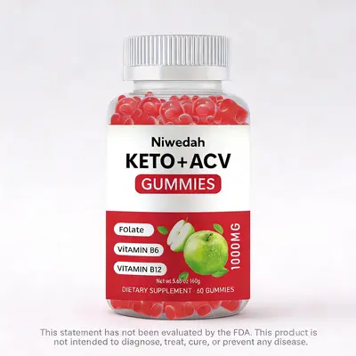 Niwedah Apple Gummies with B12 & B6, 60 Chewable Supplements
