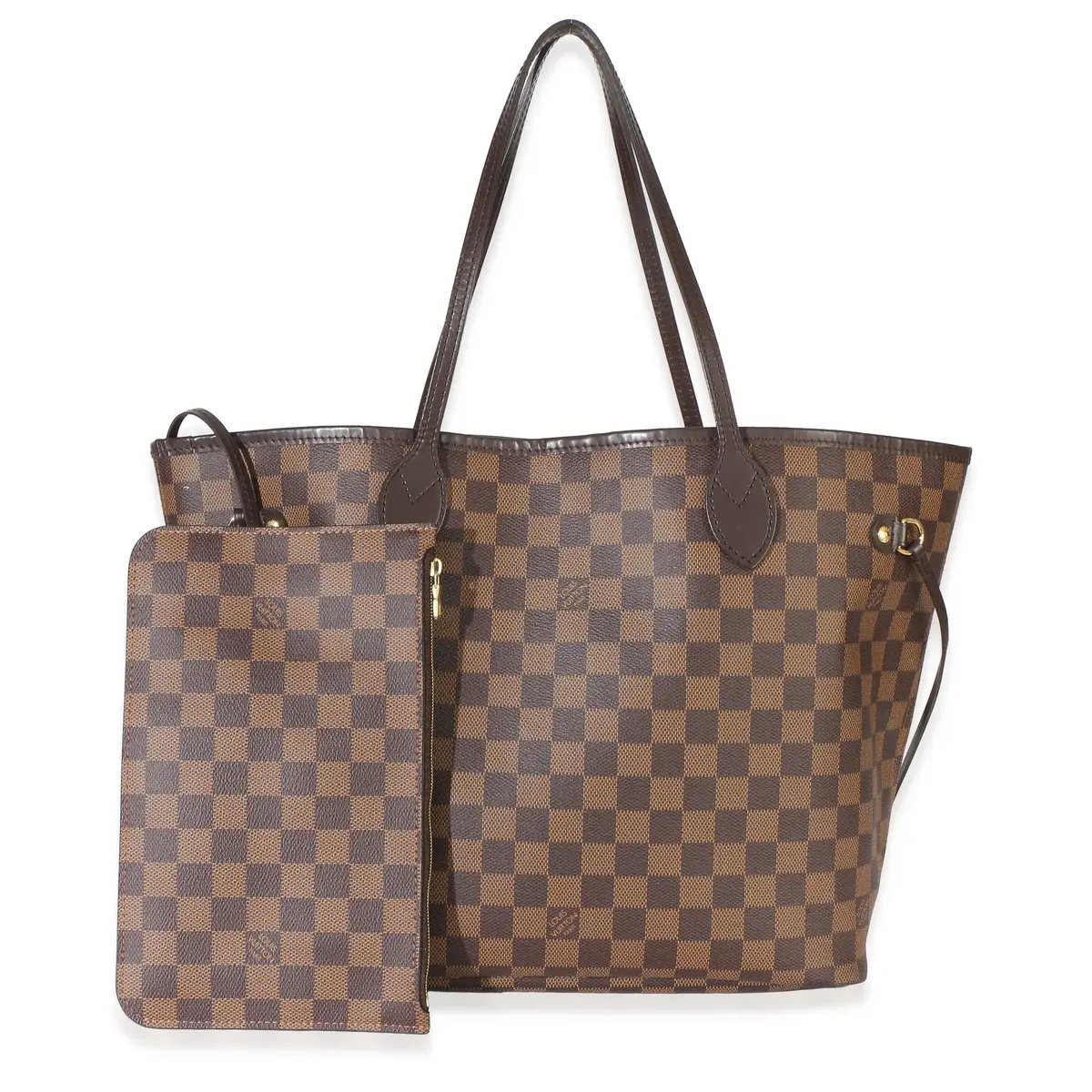 Pre-owned Louis Vuitton canvas Shoulder Bags NY154233 Damier Ebene Neverfull MM