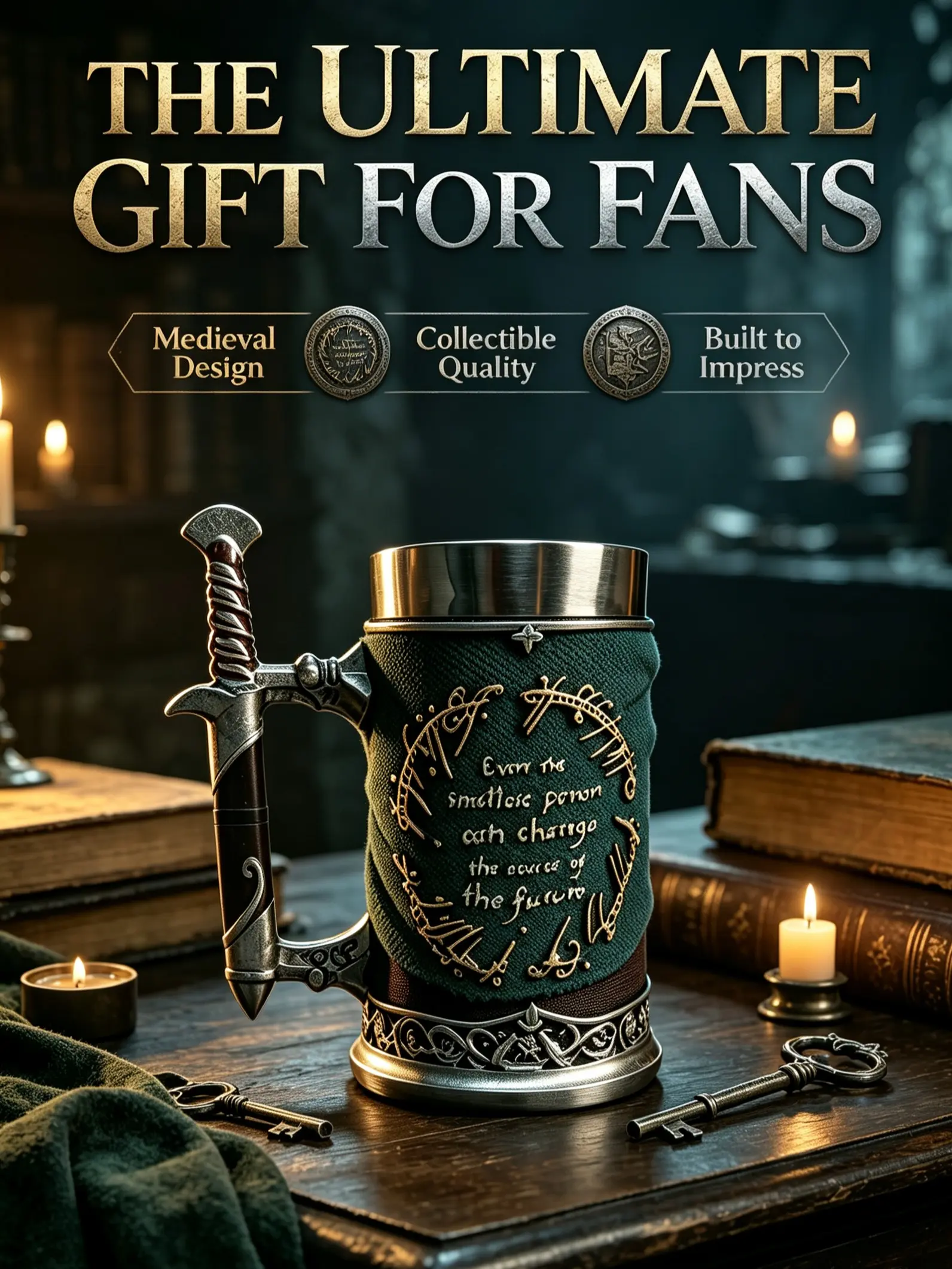 Medieval Fantasy Beer Mug, Drinkware Built for Warriors and Fans