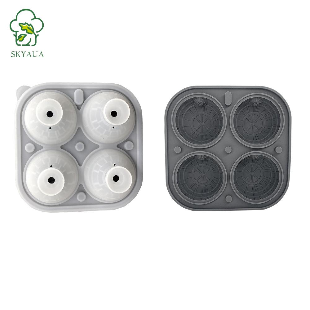 Ice hockey and whiskey ice cube maker Golf ice maker Interstellar-grade silicone ice cube maker with lid and funnel, suitable for chilling cocktails, whiskey, wine, coffee, and juice drinks cube mold