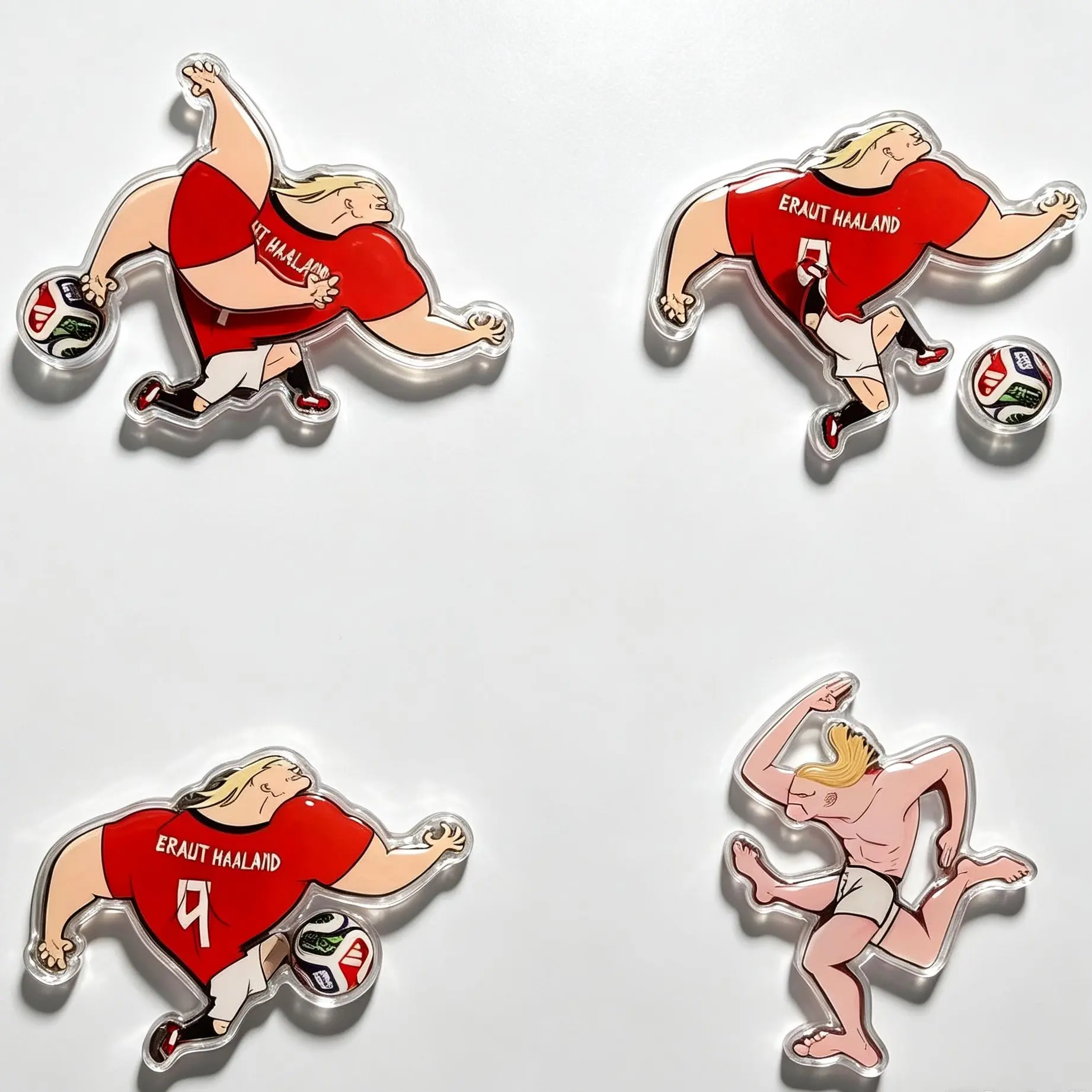 Funny Spinning Haaland Fridge Magnet, Interactive Fidget Toy, Cartoon Football Player Refrigerator Sticker, Novelty Home Decor Gift For Soccer Fans