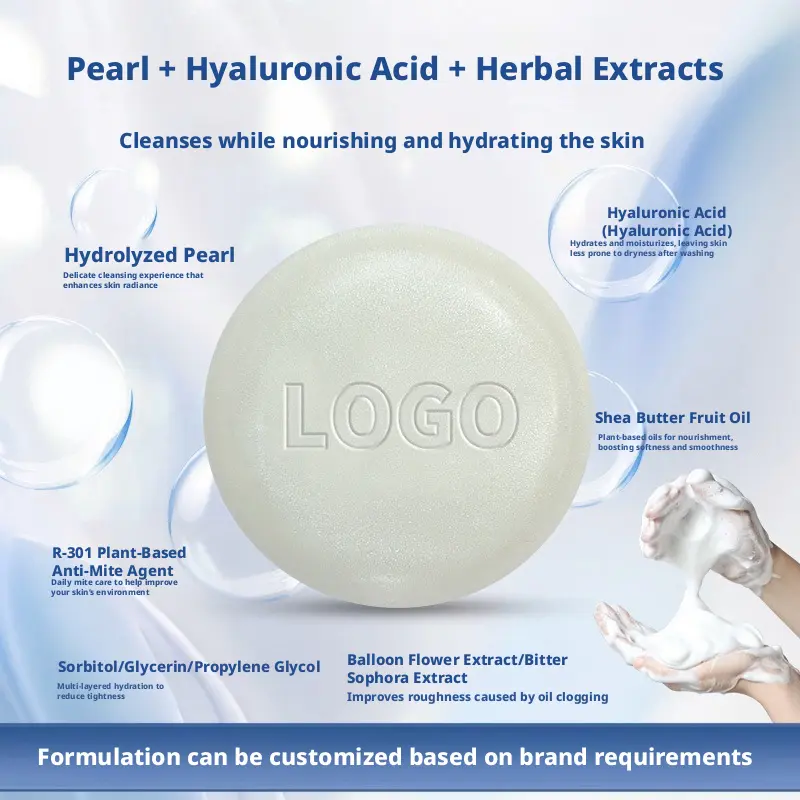 Hydrolyzed Pearl Platycodon Solid Bar Soap - Body Care Cleanser for Daily Use, 24-Month Shelf Life (Beauty & Personal Care, Bath & Shower), Daily Care
