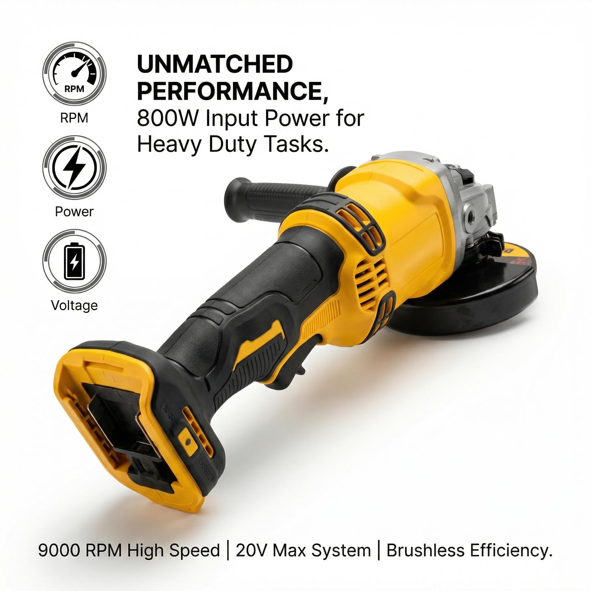 Dewalt DCG405 125 Cordless Grinder Kit With Battery And Charger For Cutting And Polishing Applications Electric Tool With 800W Power
