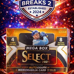 Panini 2025 Breaks 2 Mega Box Select 2025 4 Cards Per Pack 8 Packs Per Box Find Autograph or Memorabilia Card