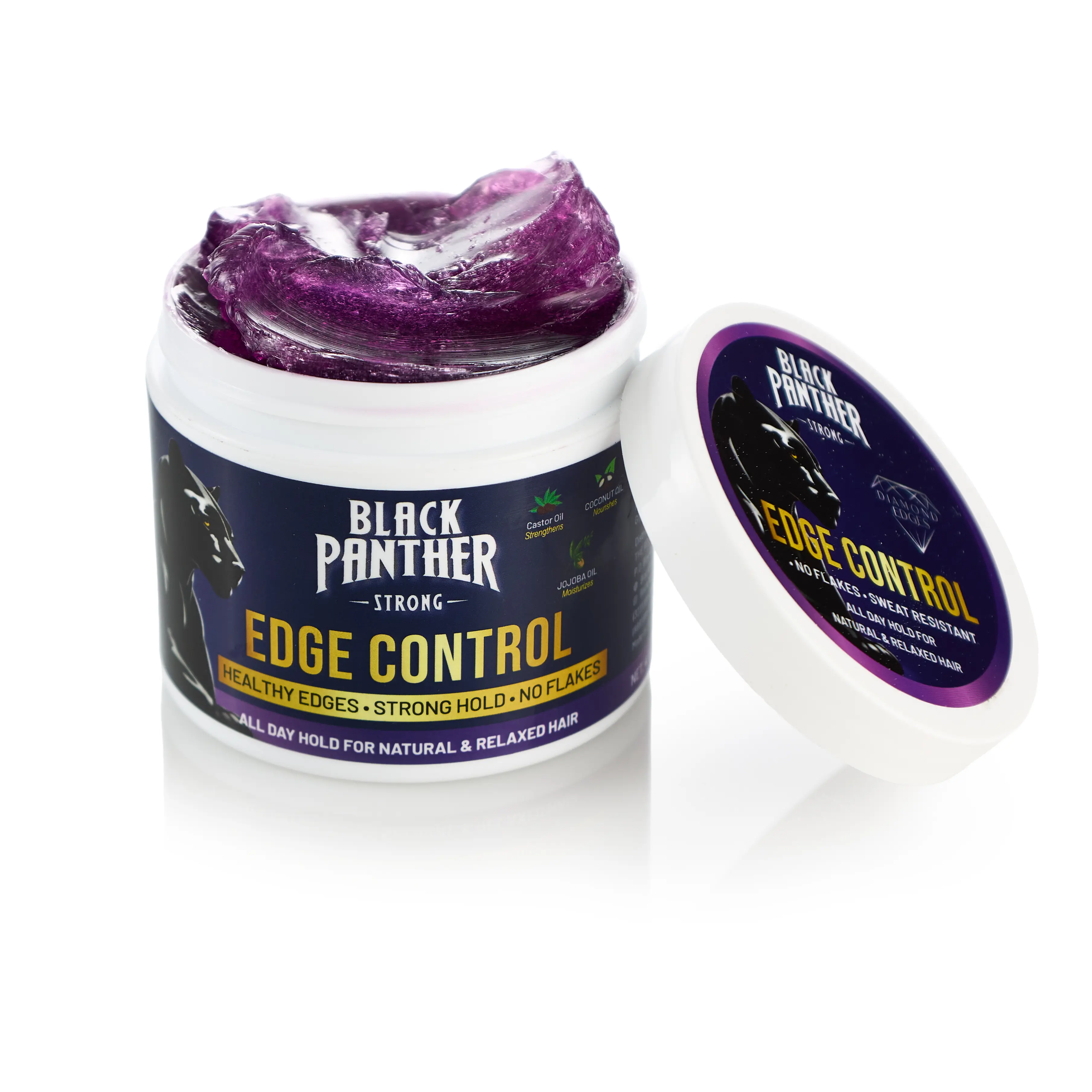 Edge Control Gel For 4C Type Natural And Relaxed Hair, Enriched With Multi Vitamins, Non-Greasy, Non-Flaking, No White Cast, Long Lasting, Supports Hair Growth.  4 oz Plus a Free Black Panther Gold Tote Bag