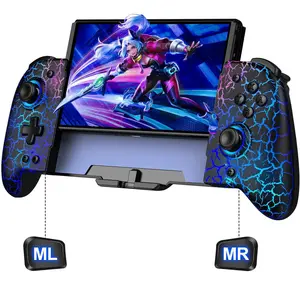 Switch Controller, Hall Effect Joystick (No Drift) Switch Joypad for Nintendo Switch/OLED with 9 Color Lights, Full-Size Grip Wireless Switch Pro Controller, Ideal for Those Who Prefer Handheld Mode-JC200