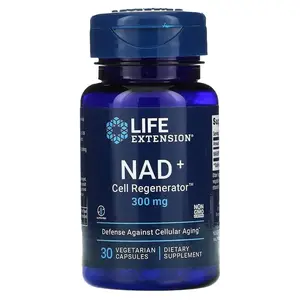 Life Extension NAD+ Cell Regenerator 300 mg - 30 Vegetarian Capsules for Longevity Energy & Anti-Aging Defense Against Cellular Aging Vitamin Supplement