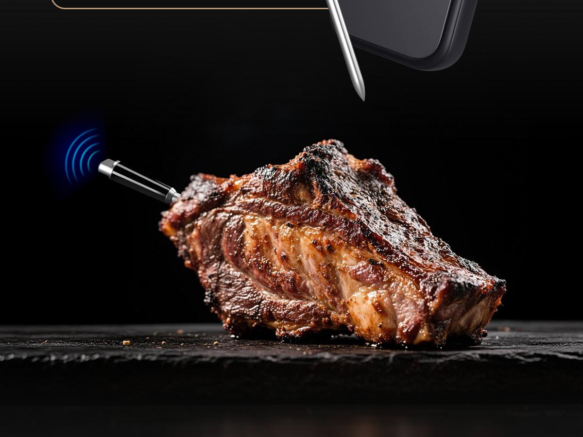 INKBIRD INT-31-BW Wireless Meat Thermometer, WiFi 5G and Bluetooth 5.4 Dual Connection, Multi-sensing Temperature Probe, NIST Approved Accuracy, High and Low Temp Alarms with Cooking Time Estimator