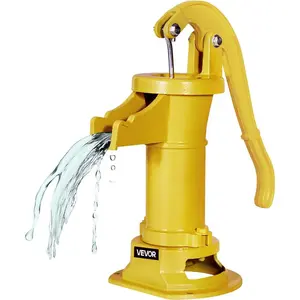 VEVOR Well Hand Pitcher Pump, 20 ft Max Lift, Antique Cast Iron Manual Hand Water Pump with Heightening Base, NPT 1 - 1/4 in Connection, Easy Installation, for Outdoor Garden, Pond, Yard, Farm, BlackVEVOR Super Brand Day