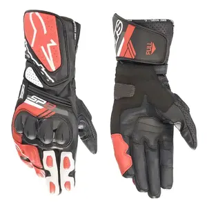 SP-8 V3 Gloves, Full Gauntlet Leather, CE-Certified, Race-Inspired Fit, Knuckle Protection, Reinforced Palm, Multi-Panel Construction