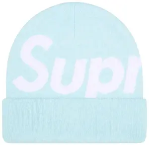 Supreme Big Logo Beanie (FW25) Light Blue