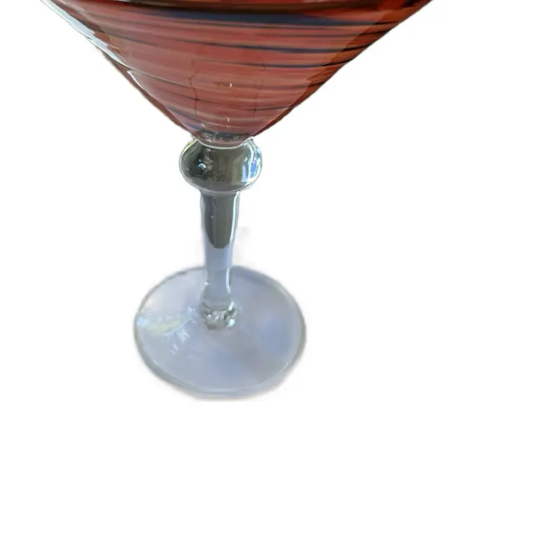 Large Hand-Blown Art Martini Glass with Swirl Design, Kitchenware Drinkware for Cocktail Servings