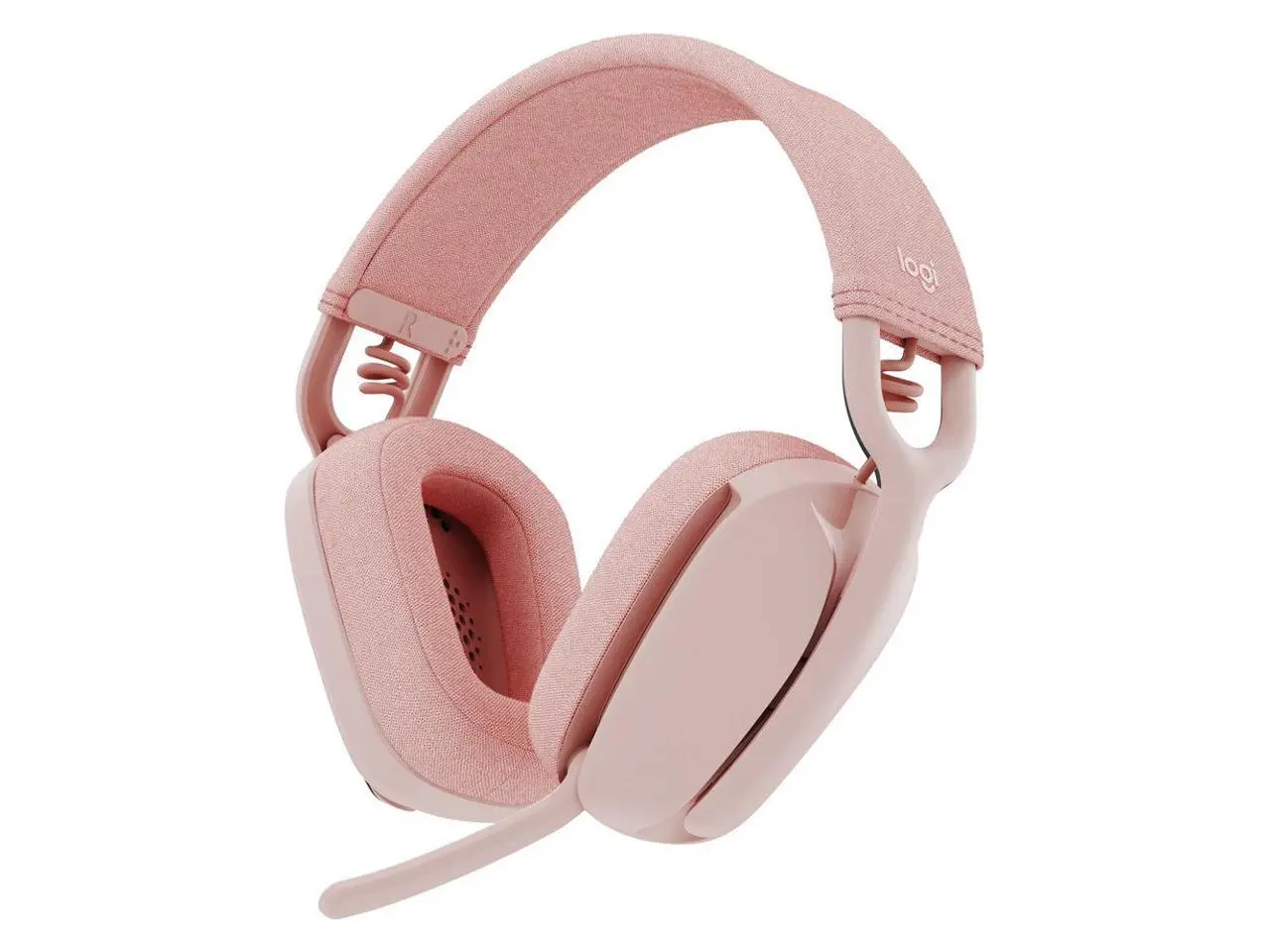 Logitech Zone Vibe 100 Lightweight Wireless Over Ear Headphones with Noise Canceling Microphone, Advanced Multipoint Bluetooth Headset, Works with Teams, Google Meet, Zoom, Mac/PC - Rose