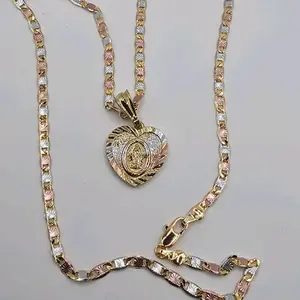 virgin Mary heart chain gold-plated 20"inches clrs