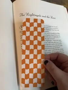 Orange Checkered Bookmark