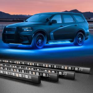 led lights for car, 1 set rgb car underglow strip light, car accessories, car stuff, car exterior under music sync light with app control, car gadgets, led car lights, car exterior light, waterproof decorative led light for car, truck, suv, led bar light