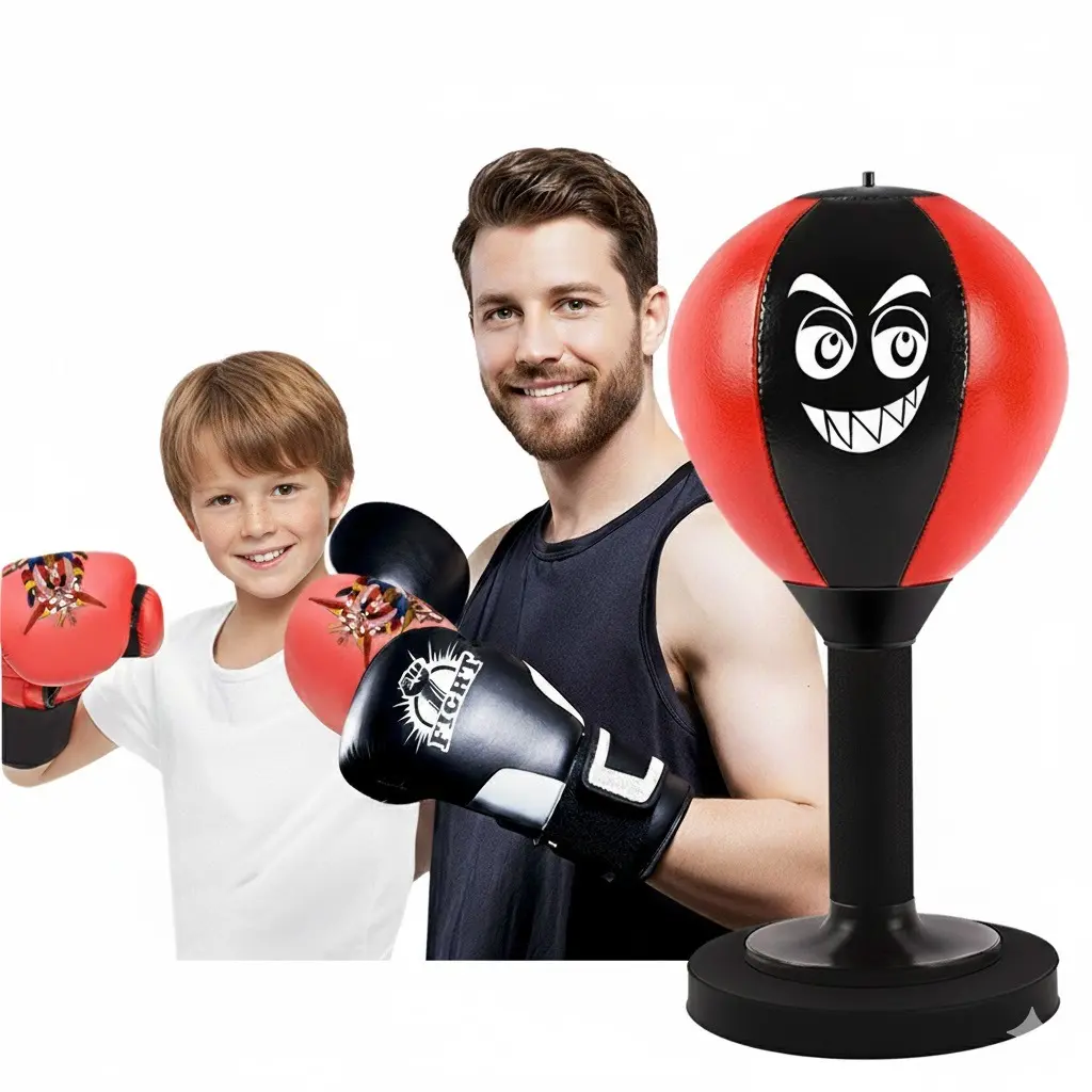 Heavy-Duty Desk Boxing Punch Ball with Table Mount Suction Cup, Unisex Stress Relief Punch Bag, Funny Toy Gift for Friends & Coworkers, Durable Sports & Outdoor Leisure Equipment