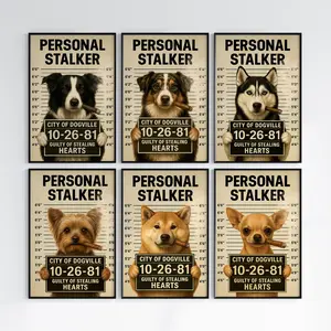Criminal Paws Mugshot Dog Posters, Guilty of Stealing Hearts Print, Wall Art Decor, Gift for Dogs Lovers Room Decoration