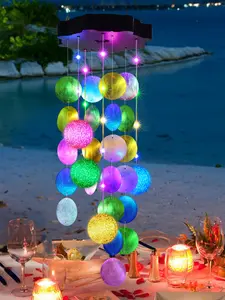 Solar-powered outdoor Christmas wind chime lights (colorful) – an ideal holiday gift, shell design, perfect for mom, grandma, and girls; waterproof outdoor decorative pendant lights, suitable for party decorations, gardens, porches, and patios.