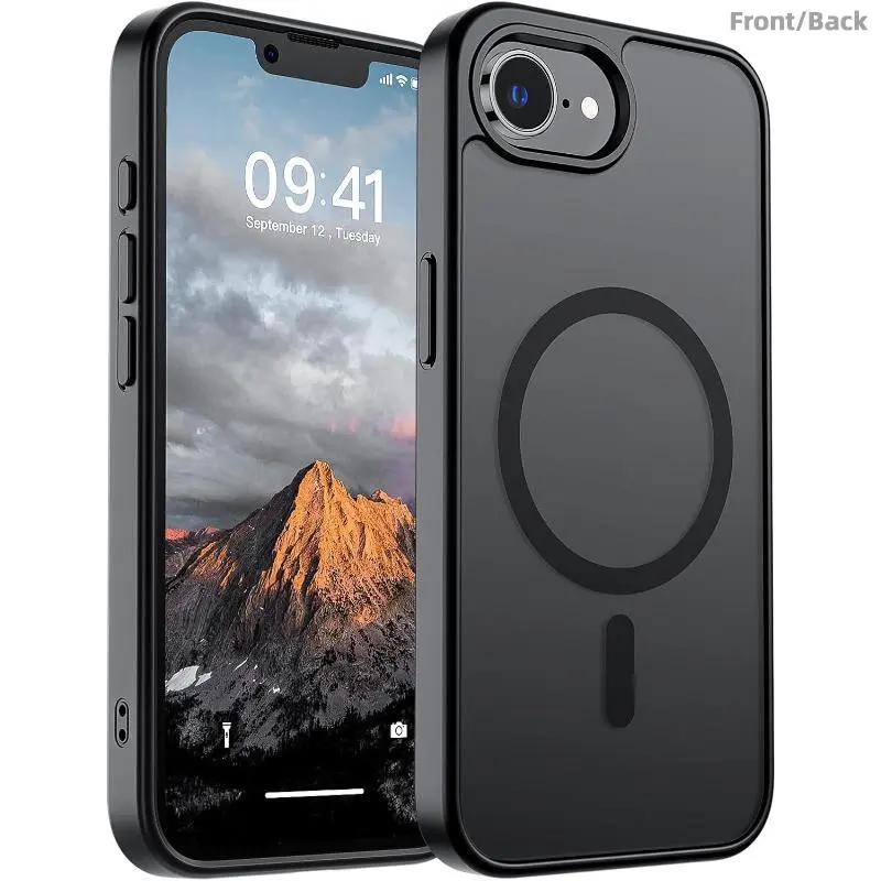 Magnetic for iPhone 17E 16E Smartphone Protective Case Case, TPU Smartphone Casing, Drop Protection Slim Translucent Matte Shockproof Back Cover with Anti-Fingerprint Phone Cover Accessories Protector, Shockproof Protective Covers