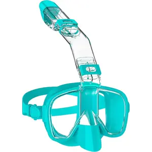 Kids' Safe Foldable Half-Face Snorkel Mask and Fun Snorkeling Toy, 180 Degree HD Panoramic View, Anti-Fog Anti-Leak, Perfect for Snorkeling, Diving, Swimming,Swimming pool