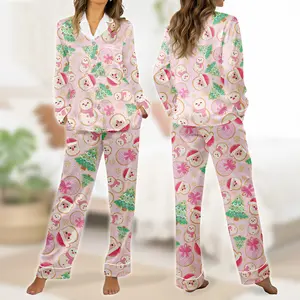 Santa Christmas Pajamas Set, Snow Man Long Short Sleeve Pajama, Christmas Tree Youth & Adult Holiday Sleepwear, Family Xmas Pjs 45985 64