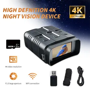 Novalens 4K colour binocular infrared night vision telescope 10x digitalzoom,25MM objective lens,42MP3 inch HD screen for dayand night,support photo and video,with WIFl IR 7-speedadjustment for hunting,all black visible Battery-poweredBuilt-in 32G TF Card