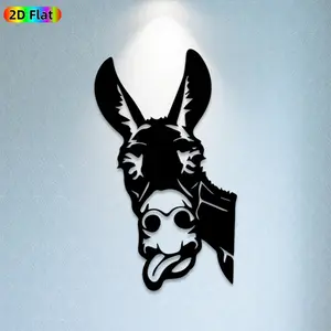 1pc Donkey Metal Wall Art Donkey Statue Mural, Ideal Gift for New Year, Easter, Rust-Resistant Metal Wall Decor Wall Sculptures, Perfect for Outdoor Wall & Garden Fence Animal Decor Enthusiasts