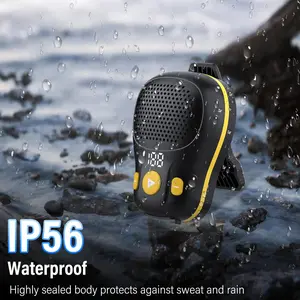 Wearable Bluetooth Speaker,  Clip-on Wireless Portable Speakers, Waterproof Up to 18 Hours Playtime | Clip On Bluetooth, Wearable Speaker with Microphone, IP56 Waterproof, Built-in Mic for Hands-Free Music/Calls