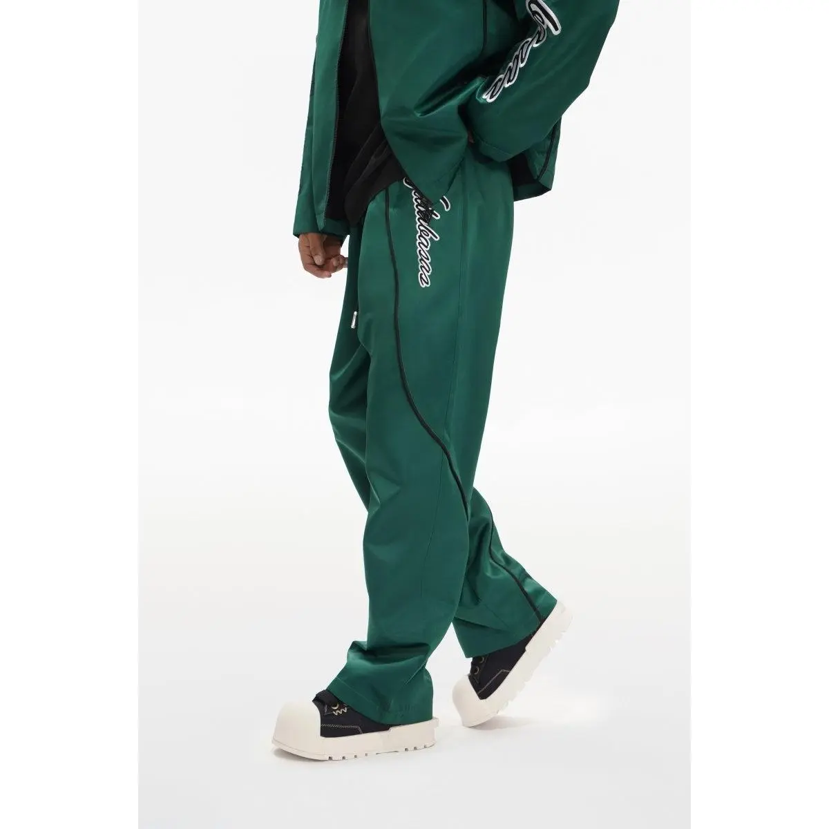 Men's Tapered Athletic Track Pants in Stretch Fabric | Relaxed Fit Activewear with Adjustable Drawstring - Signal Green